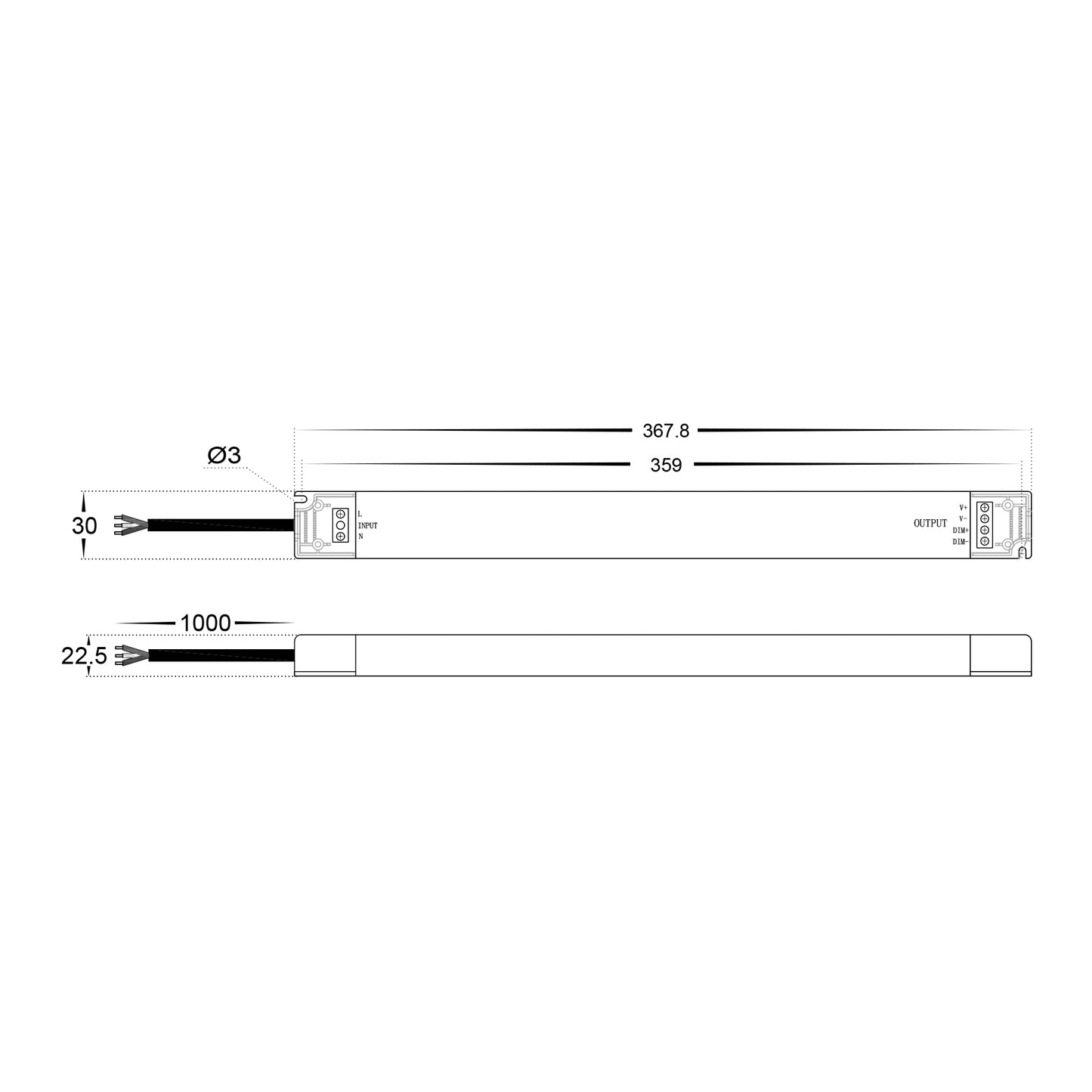 HV9662-150W IP20 Triac + 0-1/10v 2 in 1 Dimmable LED Driver