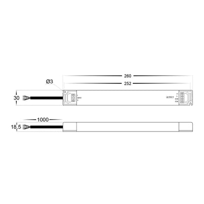 HV9662-30W -  IP20 Triac + 0-1/10v 2 in 1 Dimmable LED Driver