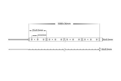 HV9723-IP20-120-3K-50M - 9.6w IP20 LED Strip 3000k 50m Roll