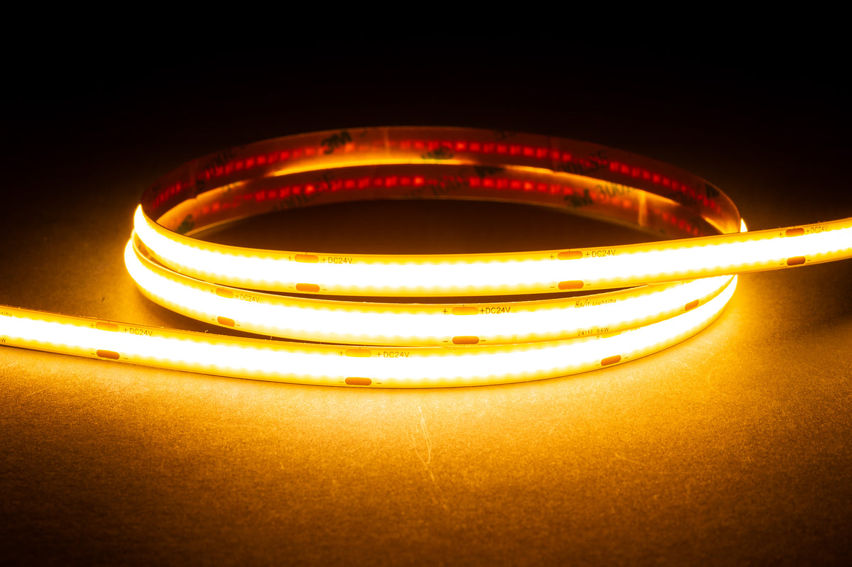 HV9761-IP20-320-3K-10M - 24v DC 9.6w IP20 3000k COB LED Strip - 10m Length
