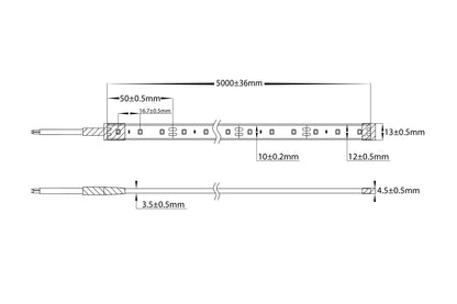 HV9783-IP67-60-4K - 14.4w 12v DC IP67 LED Strip 4000k - 10m Roll