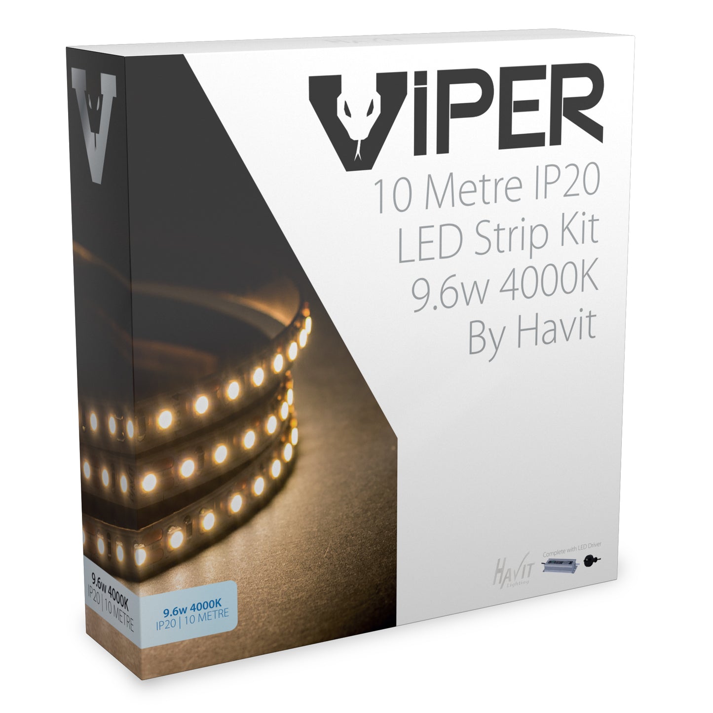 VPR9745IP20-120-10M - VIPER 9.6w 10m LED Strip kit 4000k